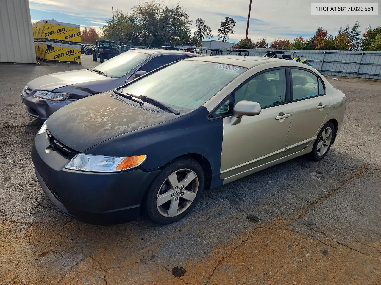 HONDA CIVIC 2007, VIN 1HGFA16817L023551