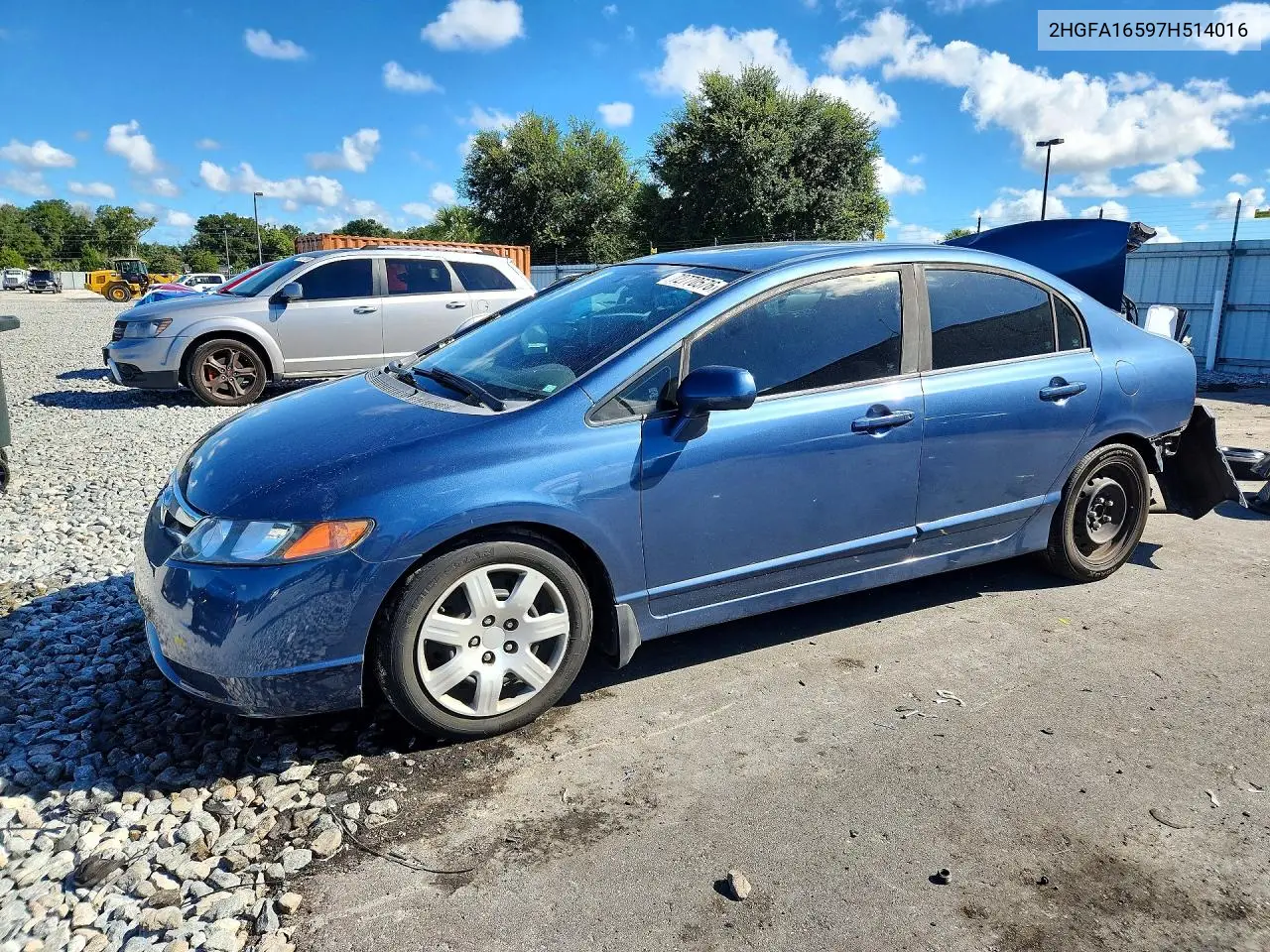 HONDA CIVIC 2007, VIN 2HGFA16597H514016