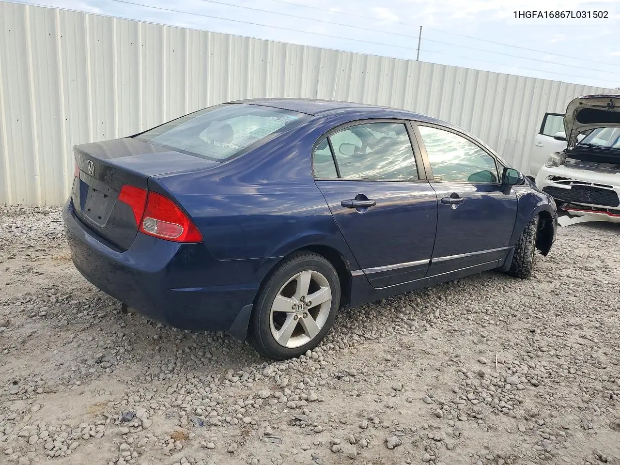 2007 HONDA CIVIC VIN 1HGFA16867L031502 — фото 3