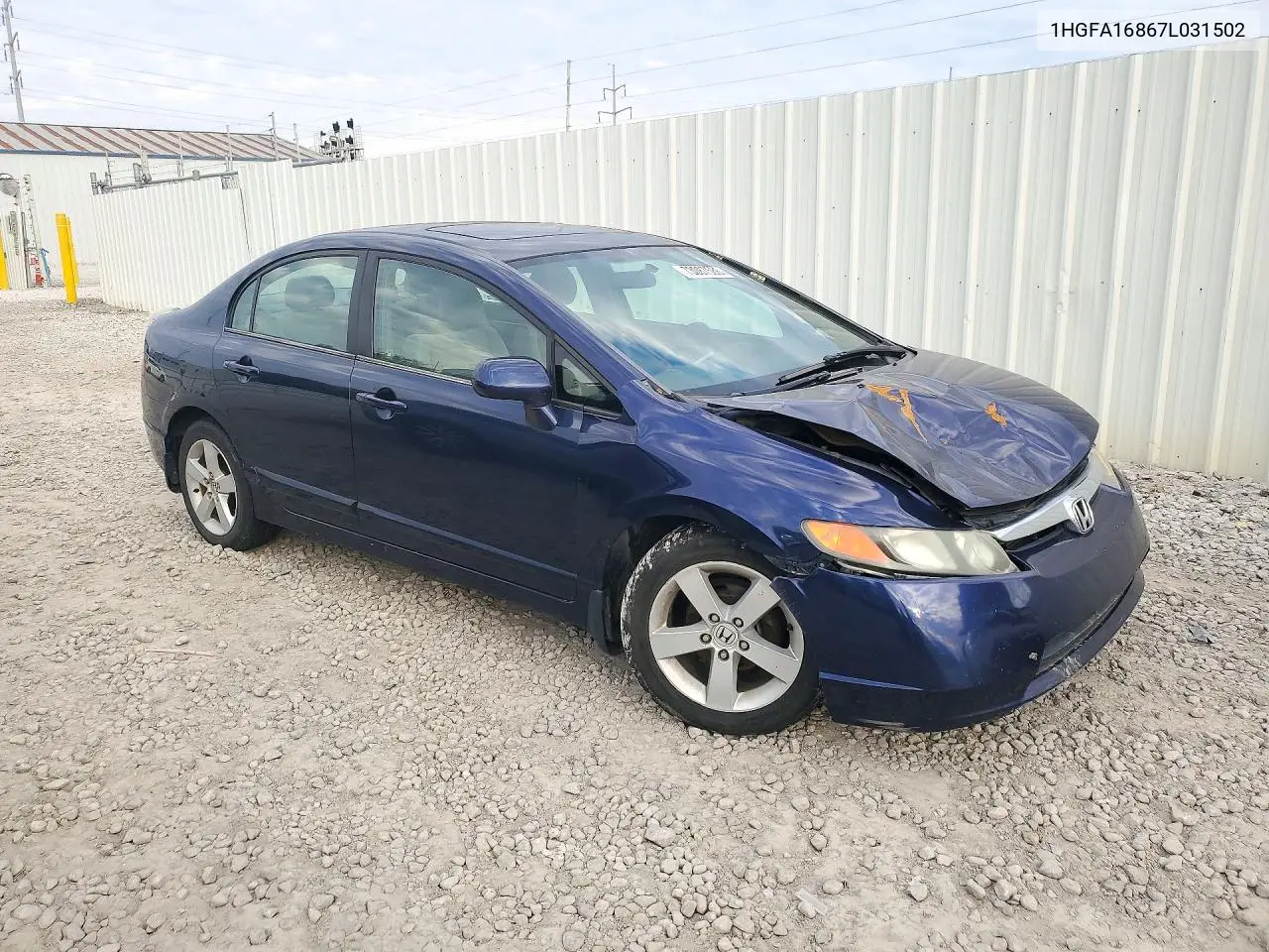 2007 HONDA CIVIC VIN 1HGFA16867L031502 — фото 4