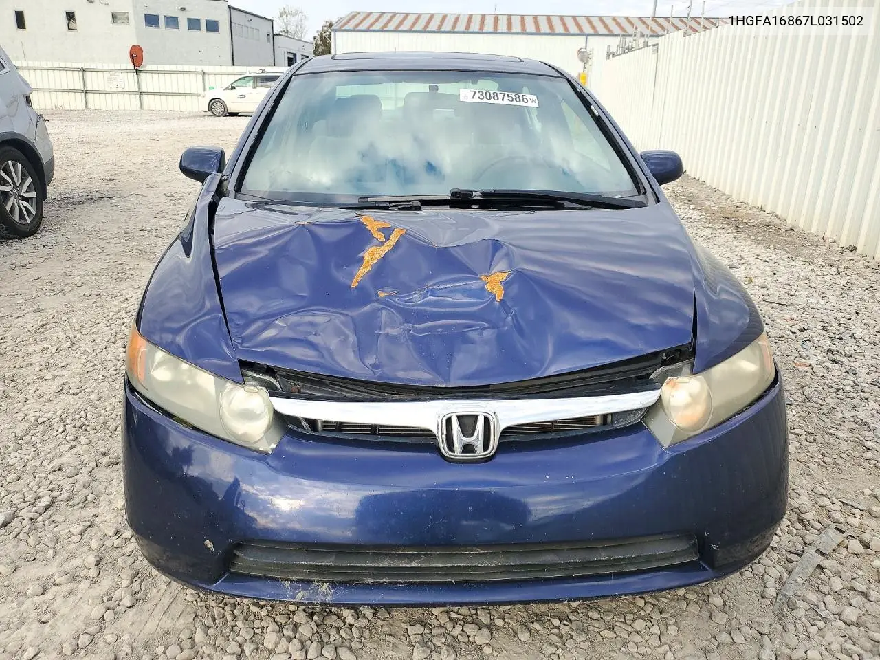2007 HONDA CIVIC VIN 1HGFA16867L031502 — фото 5