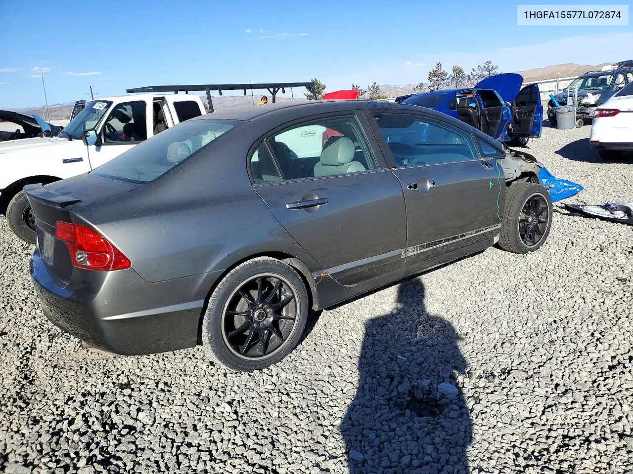 2007 HONDA CIVIC VIN 1HGFA15577L072874 — фото 3