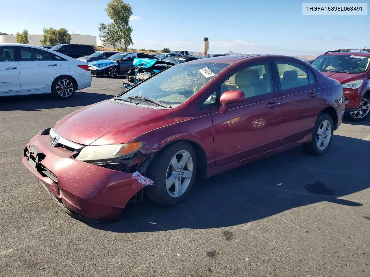 HONDA CIVIC 2008, VIN 1HGFA16898L063491