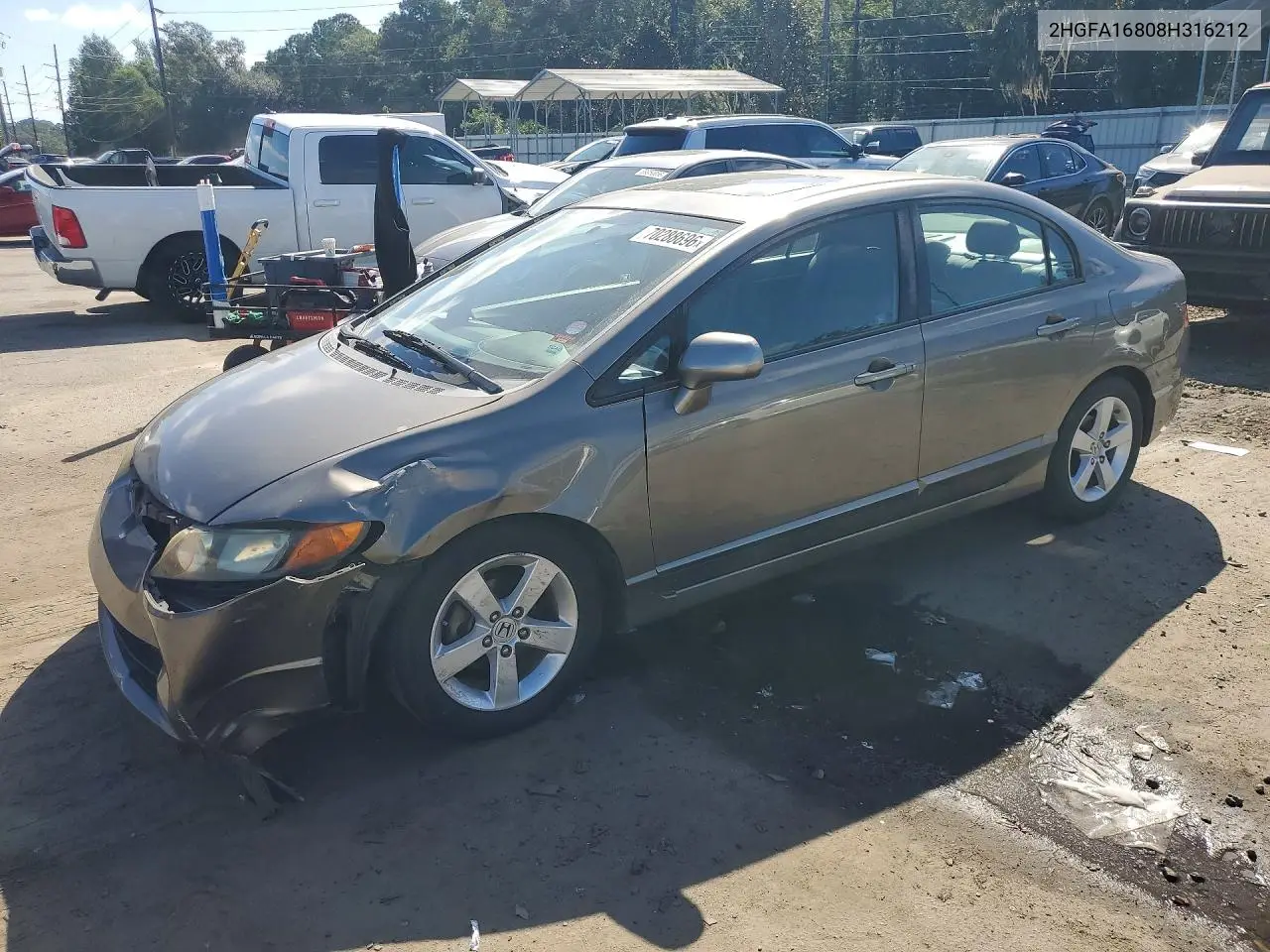 HONDA CIVIC 2008, VIN 2HGFA16808H316212