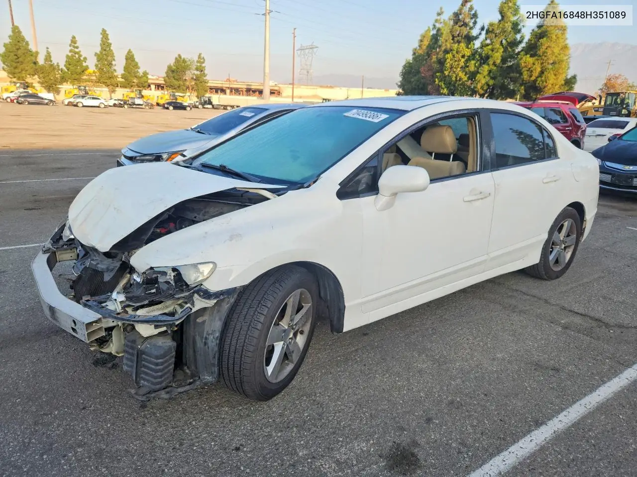 HONDA CIVIC 2008, VIN 2HGFA16848H351089
