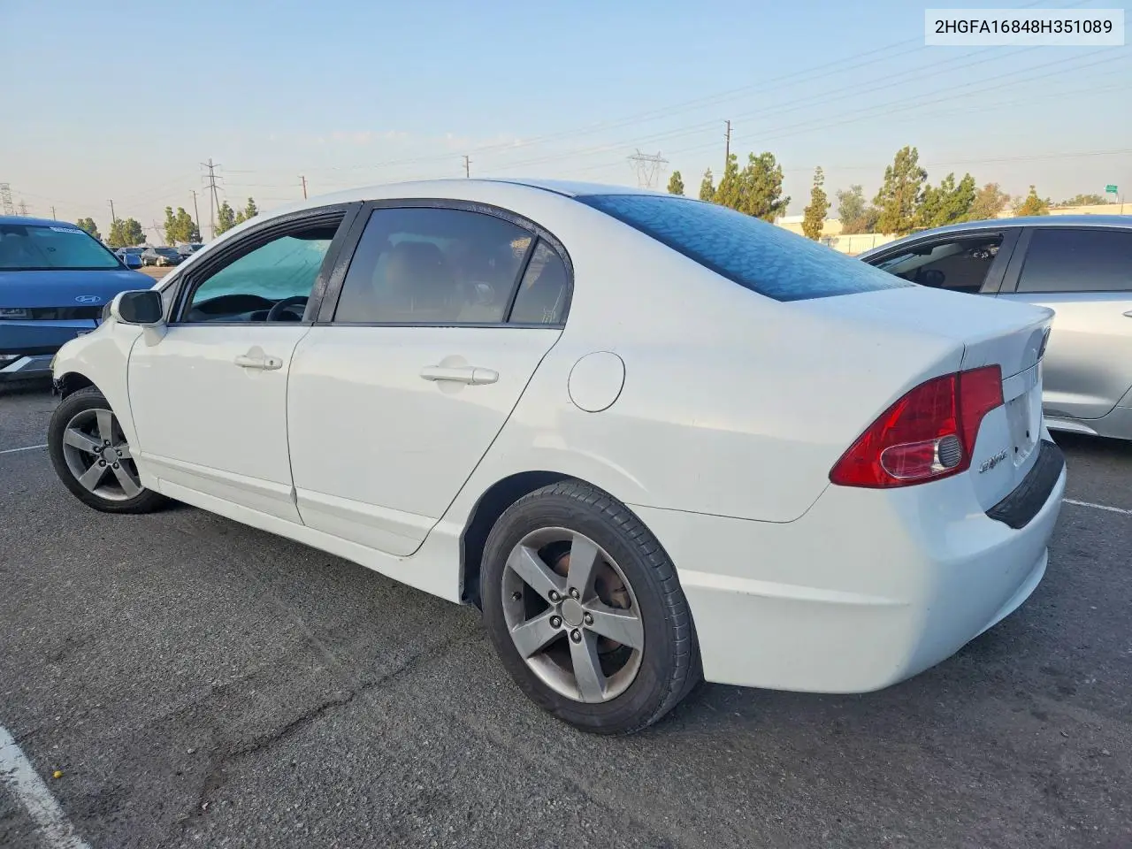 2008 HONDA CIVIC VIN 2HGFA16848H351089 — фото 2