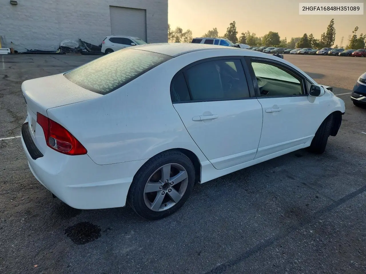 2008 HONDA CIVIC VIN 2HGFA16848H351089 — фото 3