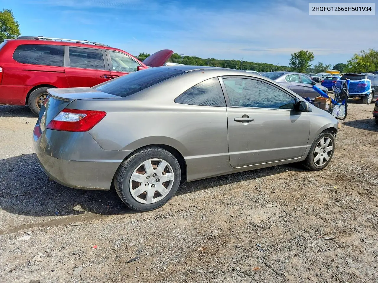 2008 HONDA CIVIC VIN 2HGFG12668H501934 — фото 3