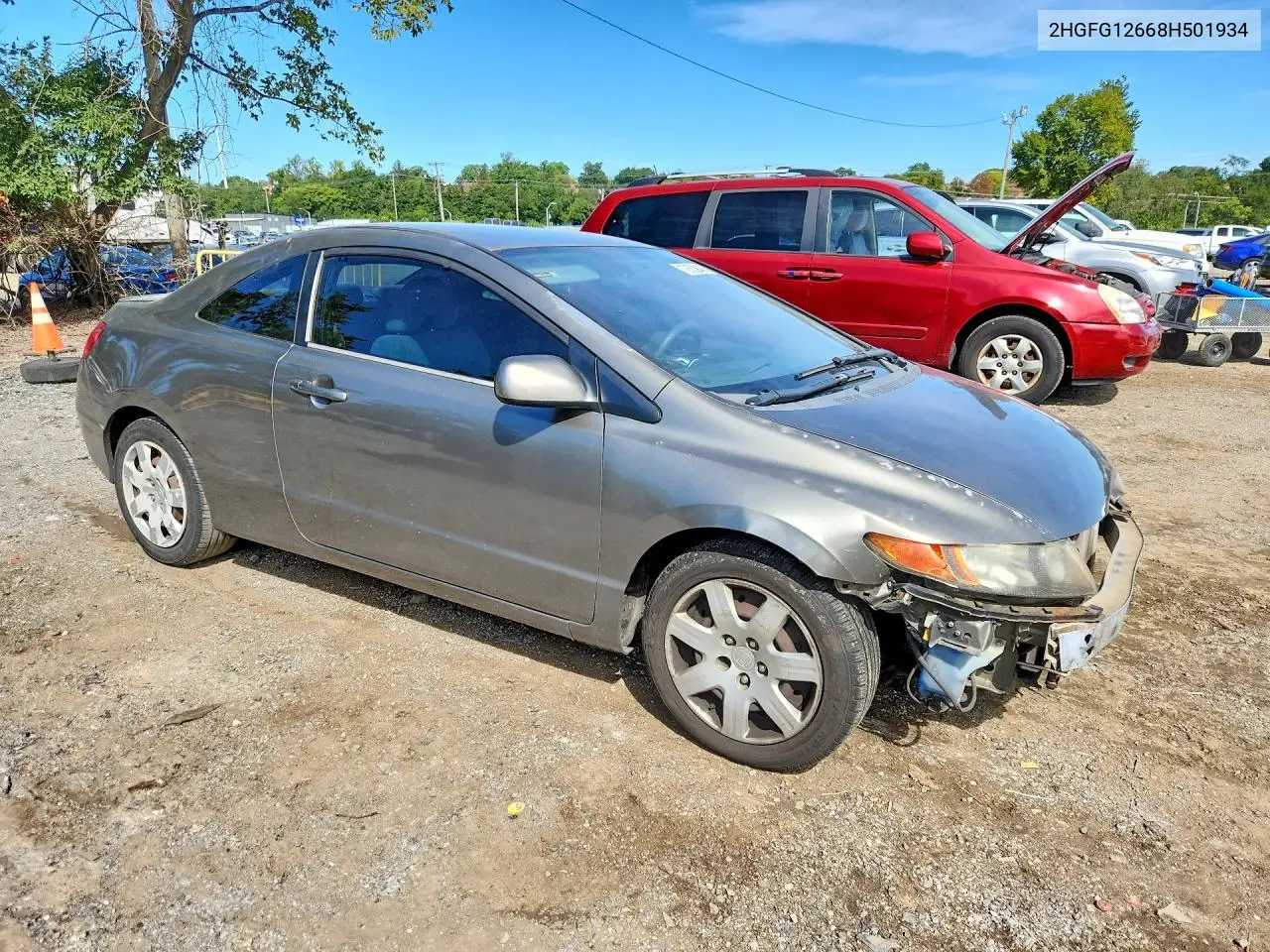 2008 HONDA CIVIC VIN 2HGFG12668H501934 — фото 4