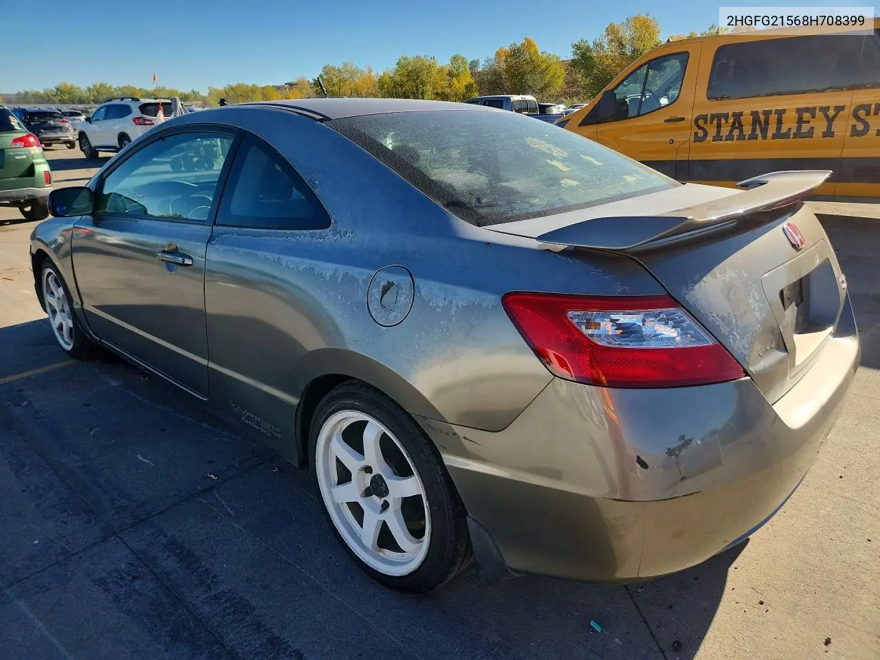 2008 HONDA CIVIC VIN 2HGFG21568H708399 — фото 2