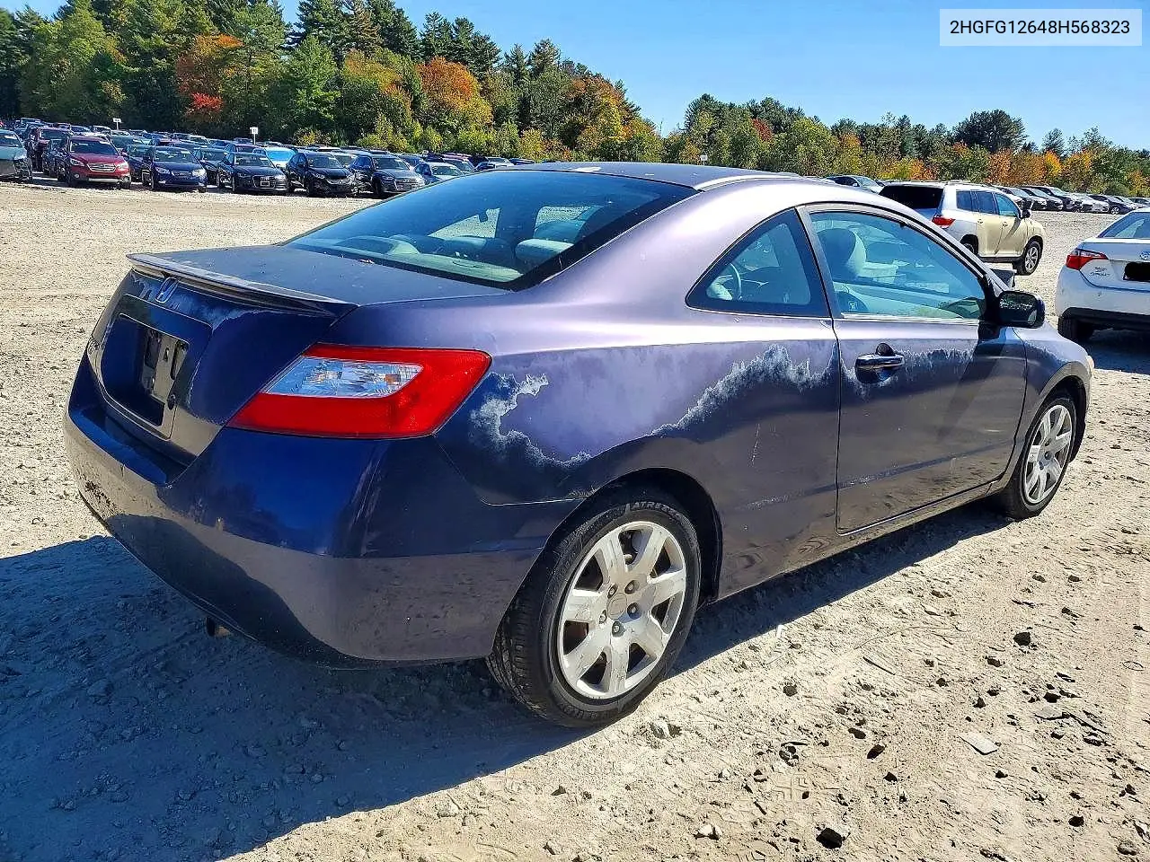 2008 HONDA CIVIC VIN 2HGFG12648H568323 — фото 3
