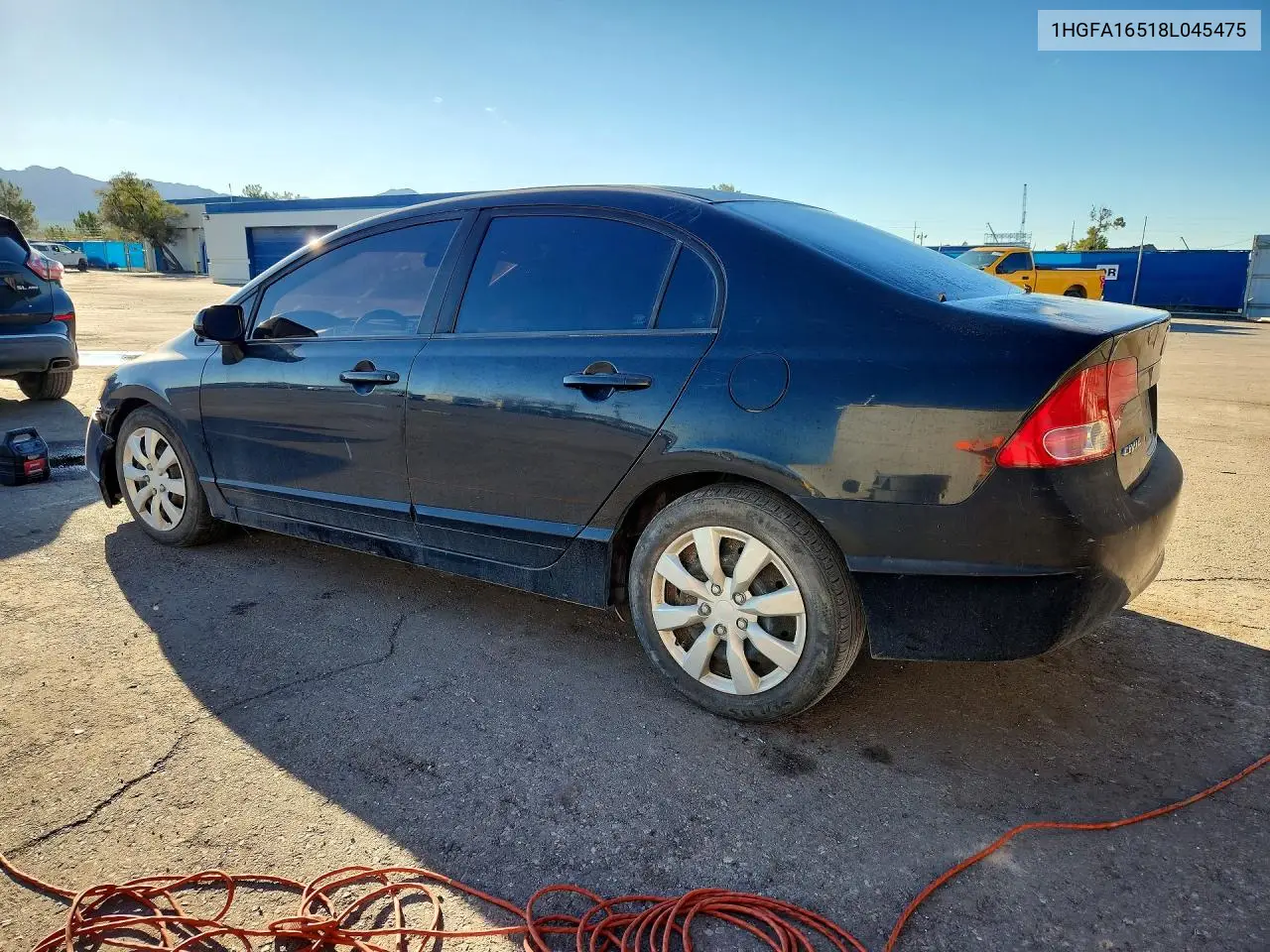 2008 HONDA CIVIC VIN 1HGFA16518L045475 — фото 2