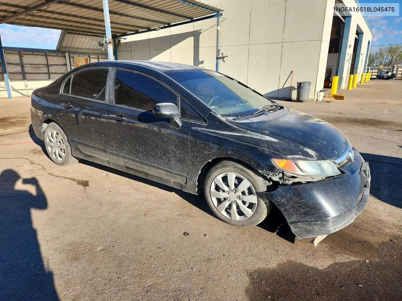 2008 HONDA CIVIC VIN 1HGFA16518L045475 — фото 4