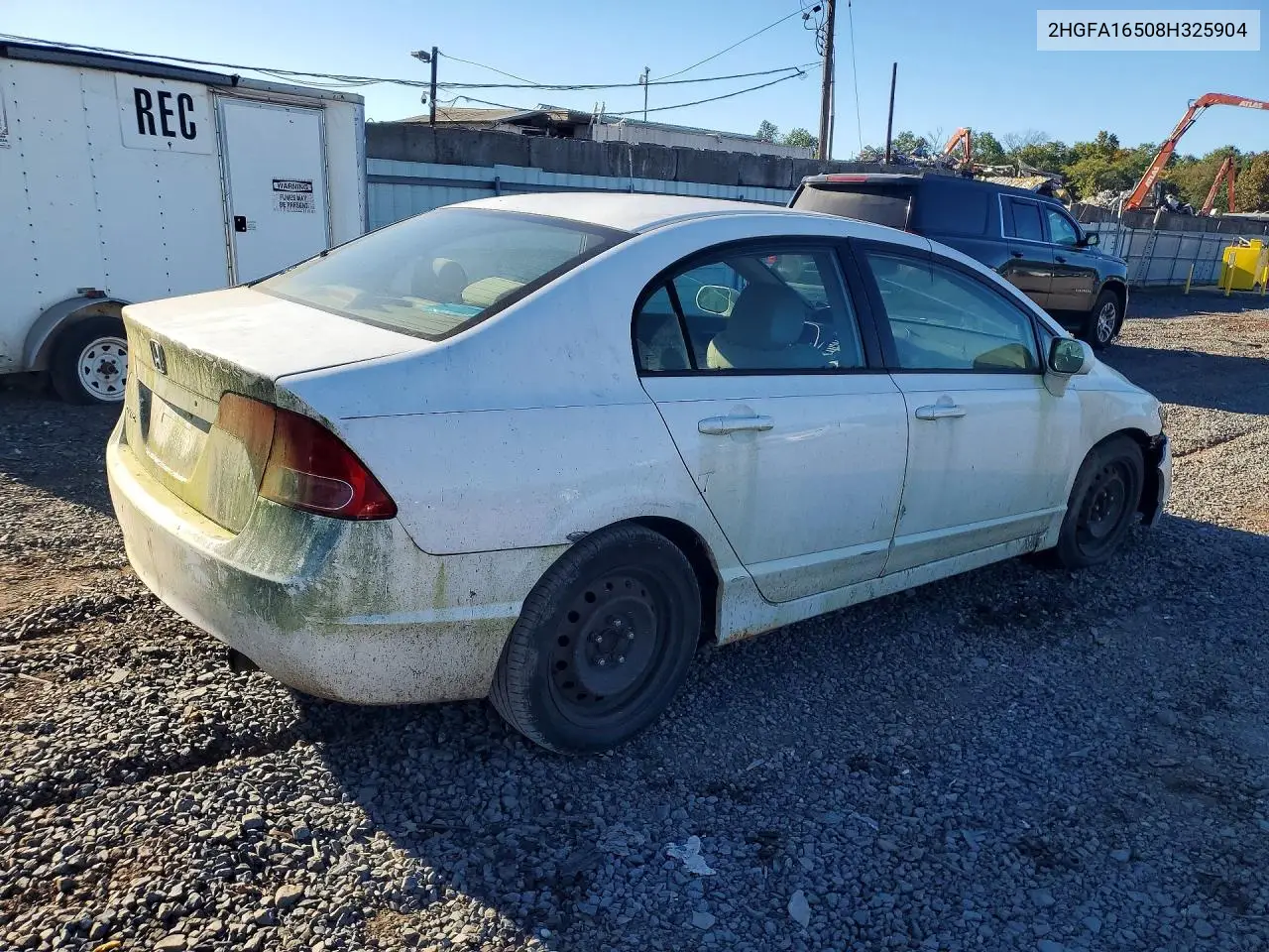 2008 HONDA CIVIC VIN 2HGFA16508H325904 — фото 3