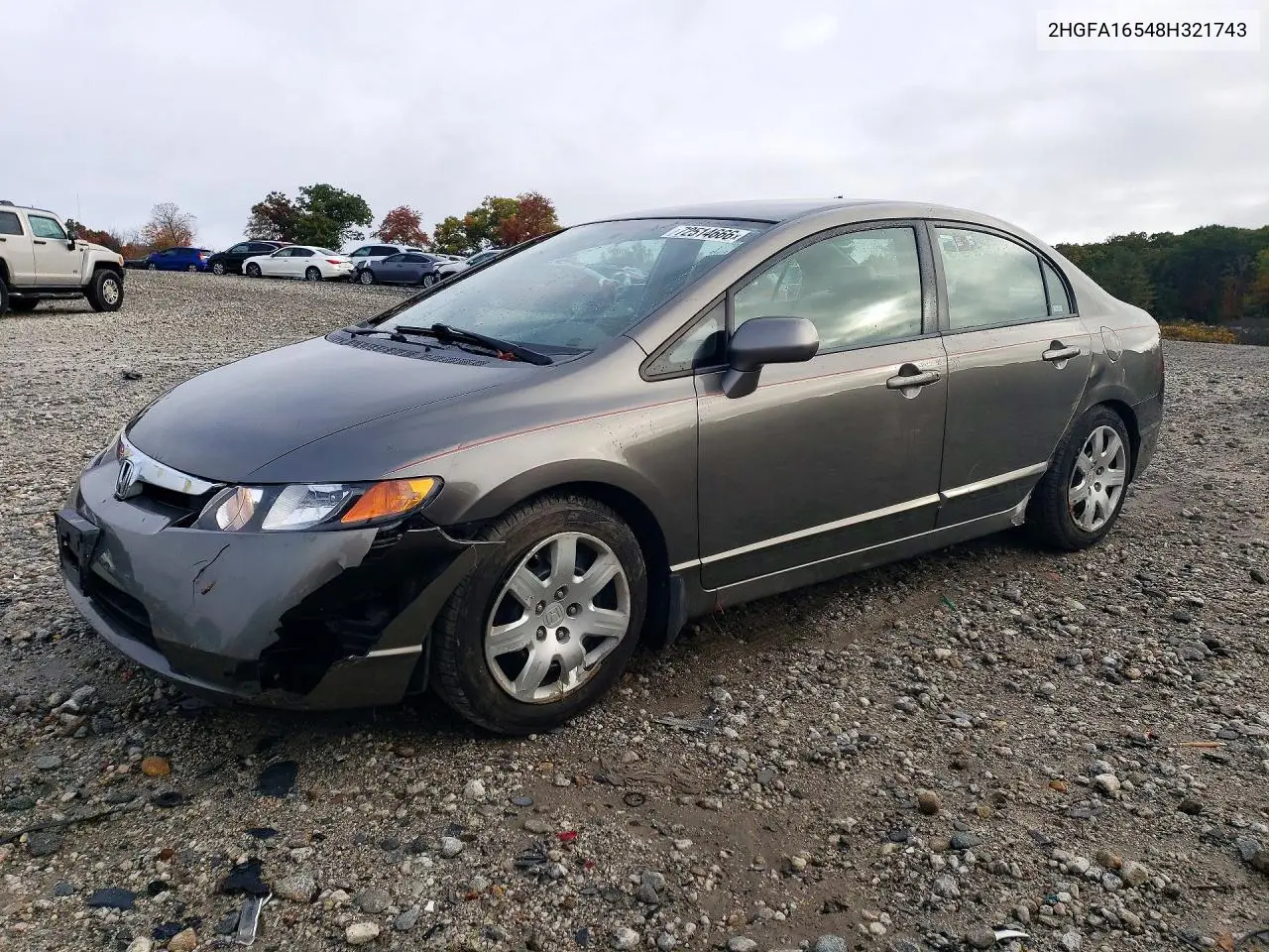 HONDA CIVIC 2008, VIN 2HGFA16548H321743