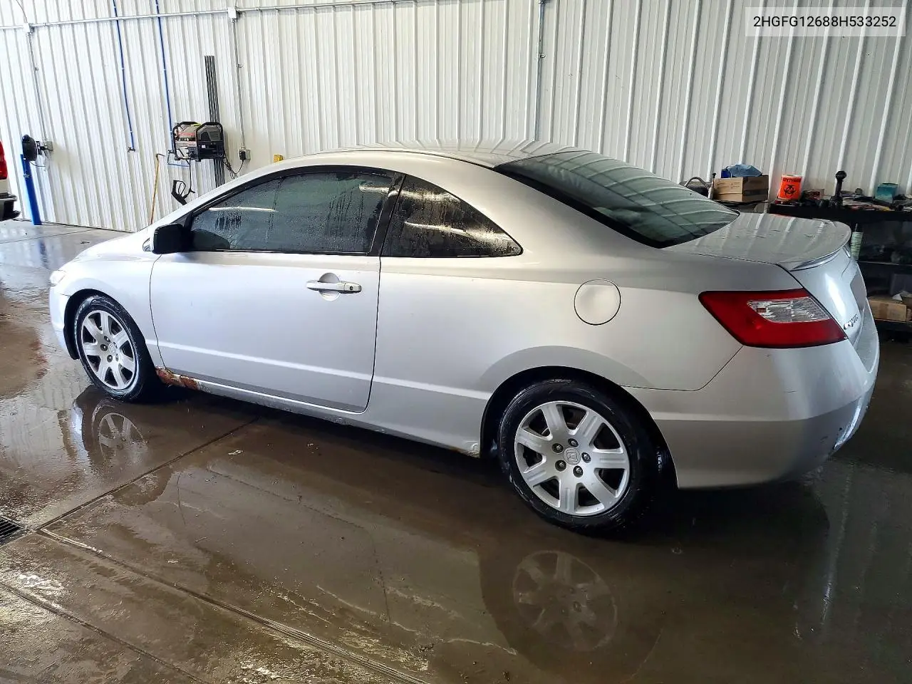 2008 HONDA CIVIC VIN 2HGFG12688H533252 — фото 2