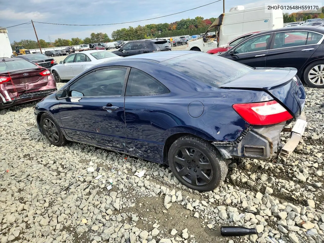 2008 HONDA CIVIC VIN 2HGFG12648H559170 — фото 2