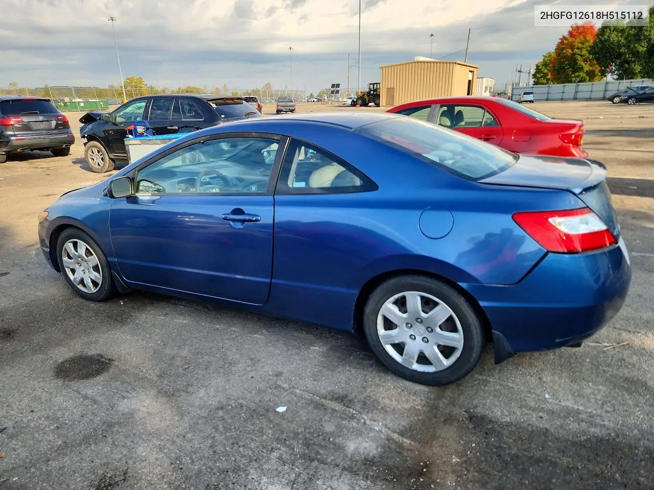 2008 HONDA CIVIC VIN 2HGFG12618H515112 — фото 2