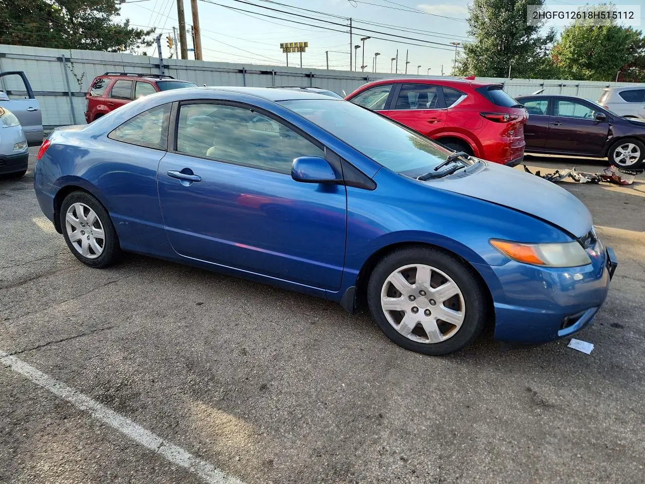 2008 HONDA CIVIC VIN 2HGFG12618H515112 — фото 4