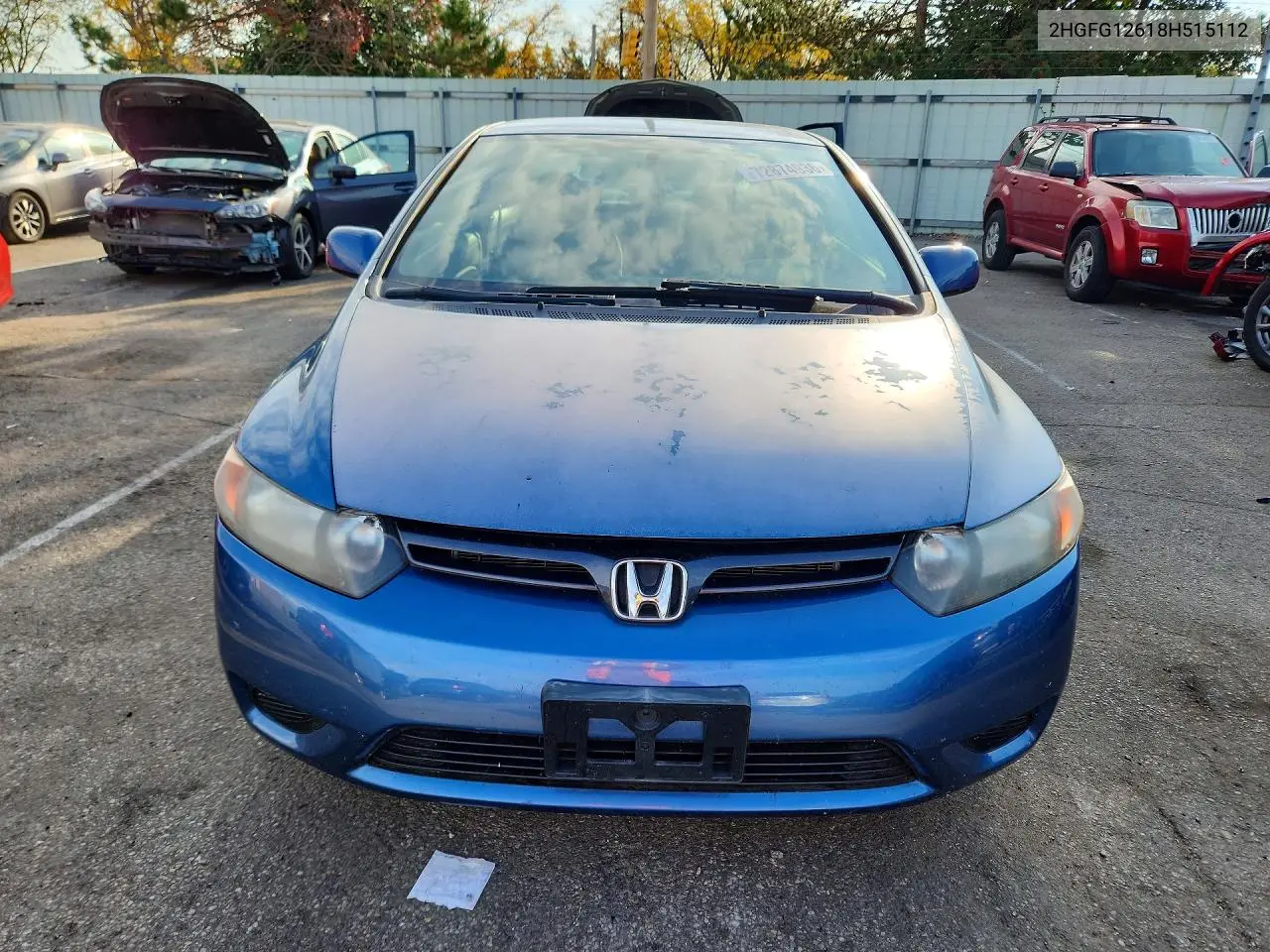 2008 HONDA CIVIC VIN 2HGFG12618H515112 — фото 5