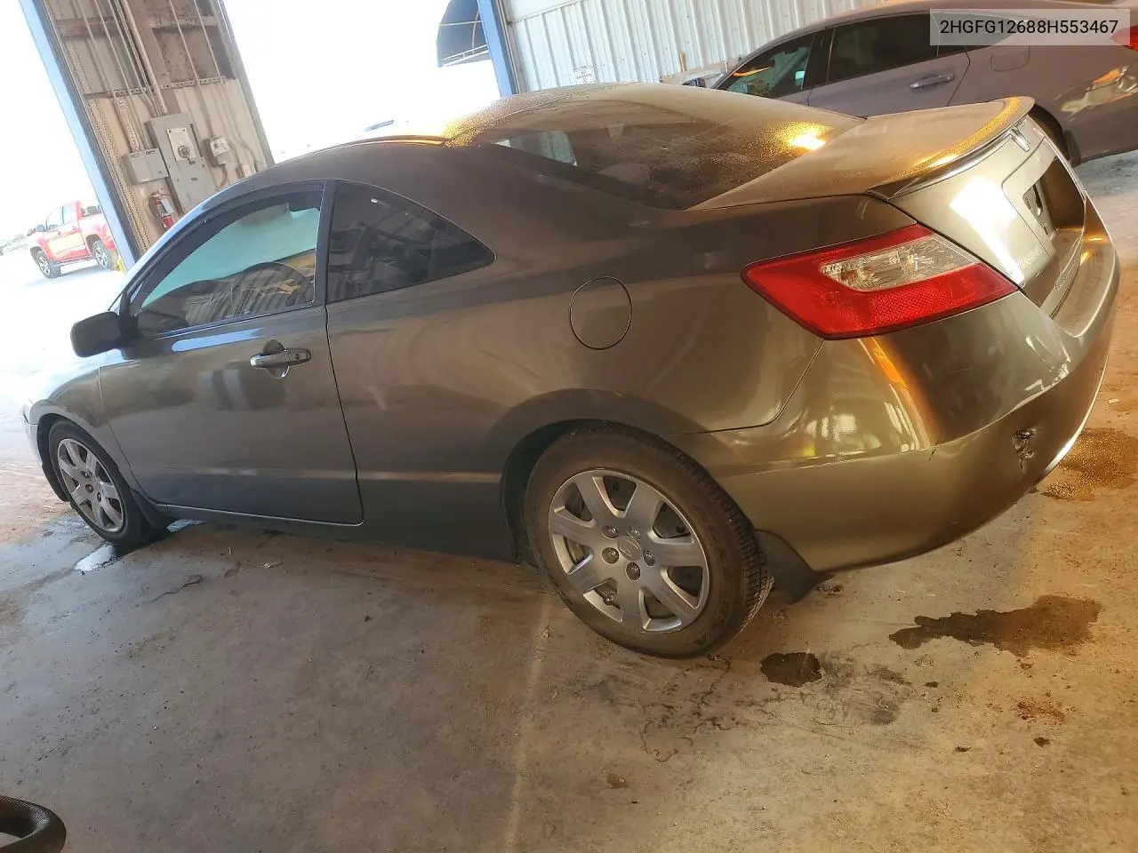2008 HONDA CIVIC VIN 2HGFG12688H553467 — фото 2