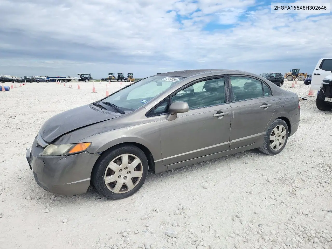 HONDA CIVIC 2008, VIN 2HGFA165X8H302646