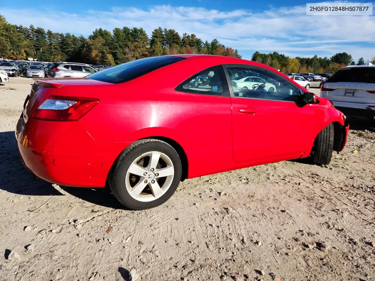 2008 HONDA CIVIC VIN 2HGFG12848H507877 — фото 3
