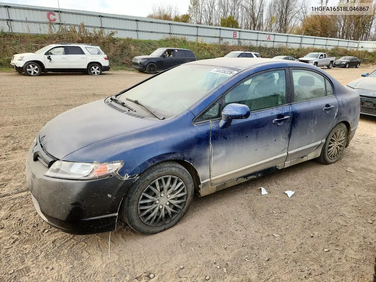 HONDA CIVIC 2008, VIN 1HGFA16518L046867