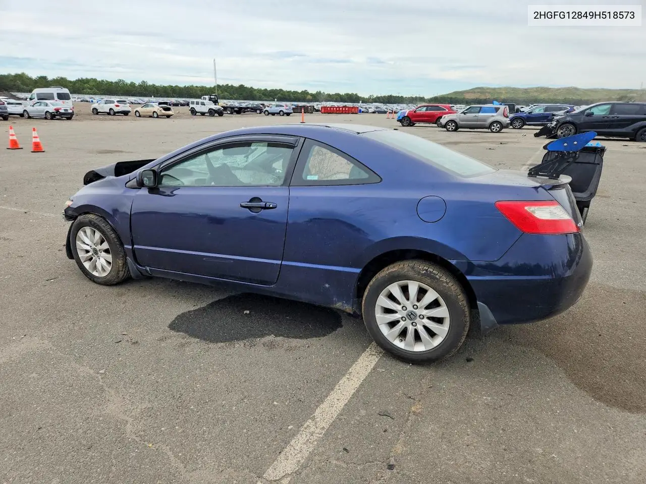 2009 HONDA CIVIC VIN 2HGFG12849H518573 — фото 2