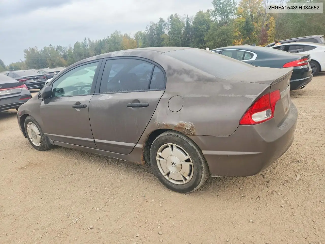 2009 HONDA CIVIC VIN 2HGFA16439H034662 — фото 2