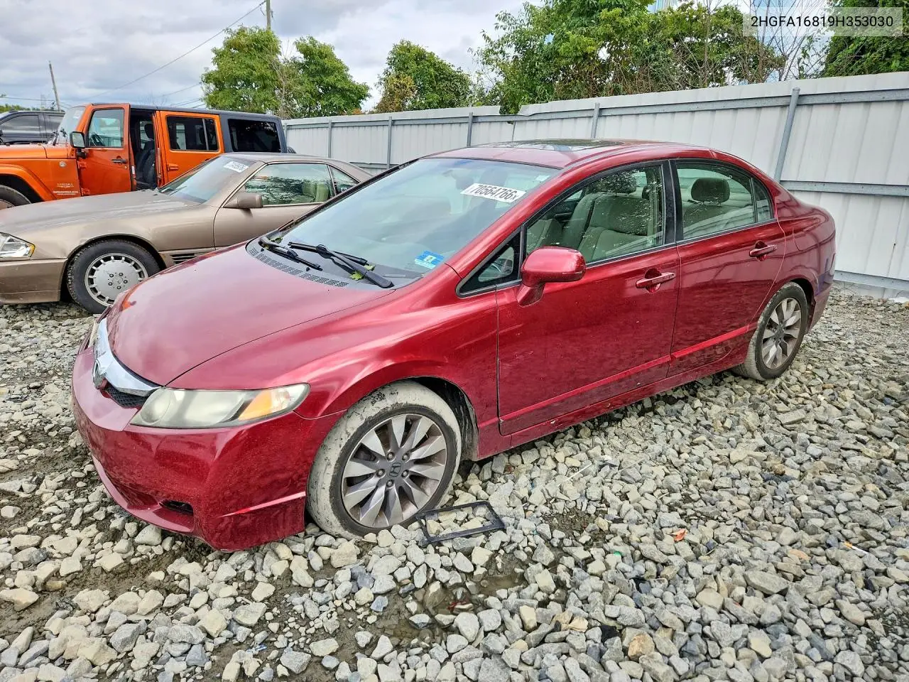 HONDA CIVIC 2009, VIN 2HGFA16819H353030