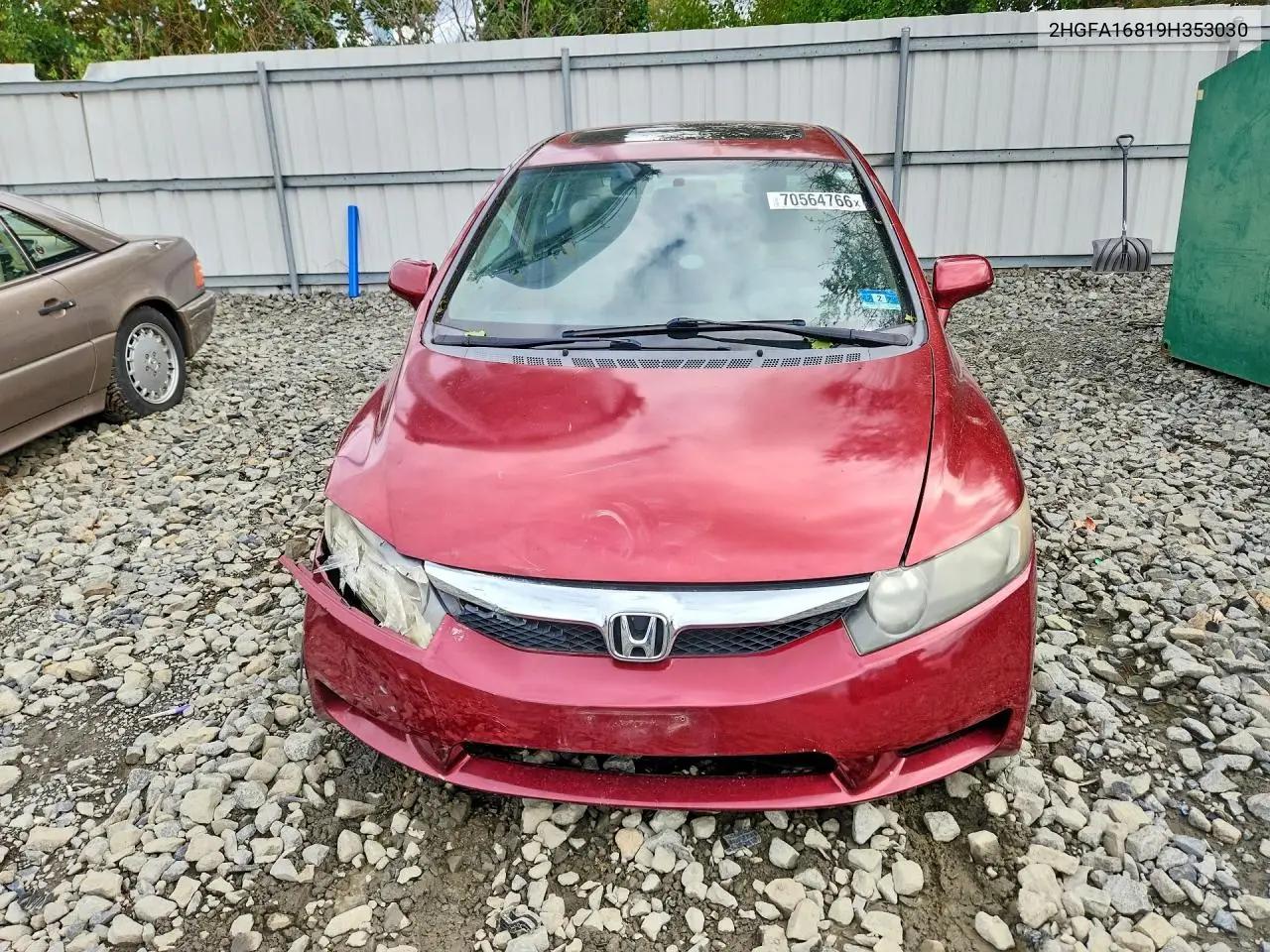 2009 HONDA CIVIC VIN 2HGFA16819H353030 — фото 5