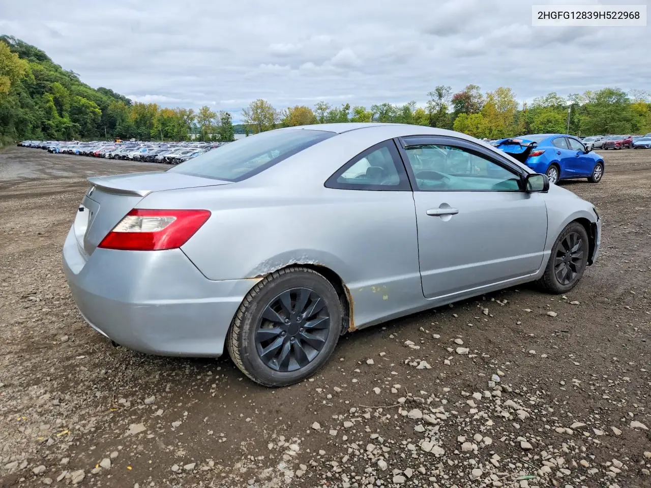 2009 HONDA CIVIC VIN 2HGFG12839H522968 — фото 3