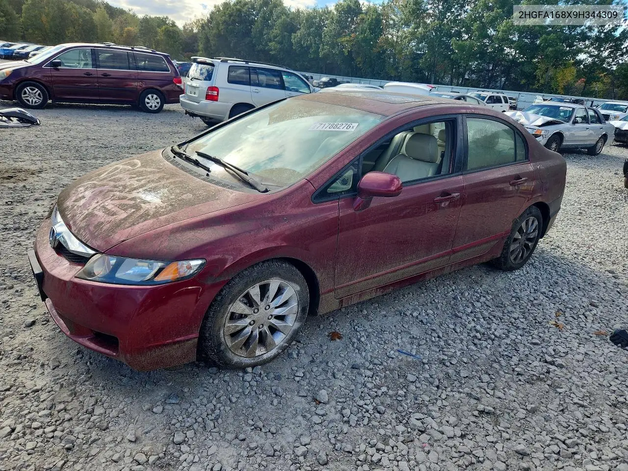 HONDA CIVIC 2009, VIN 2HGFA168X9H344309