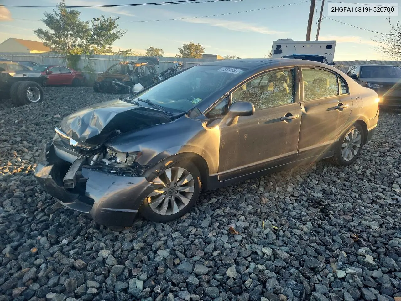 HONDA CIVIC 2009, VIN 2HGFA16819H520700