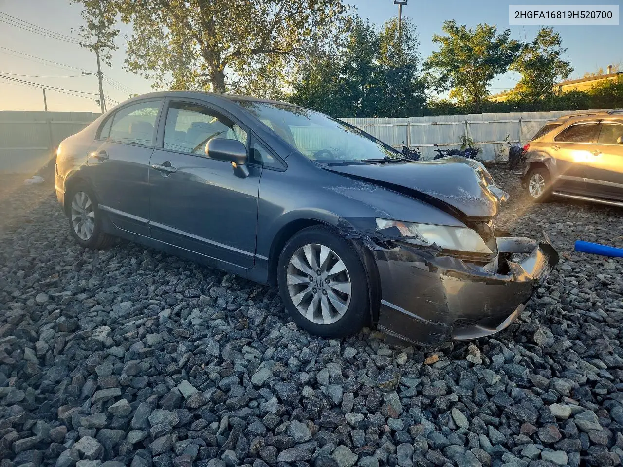 2009 HONDA CIVIC VIN 2HGFA16819H520700 — фото 4