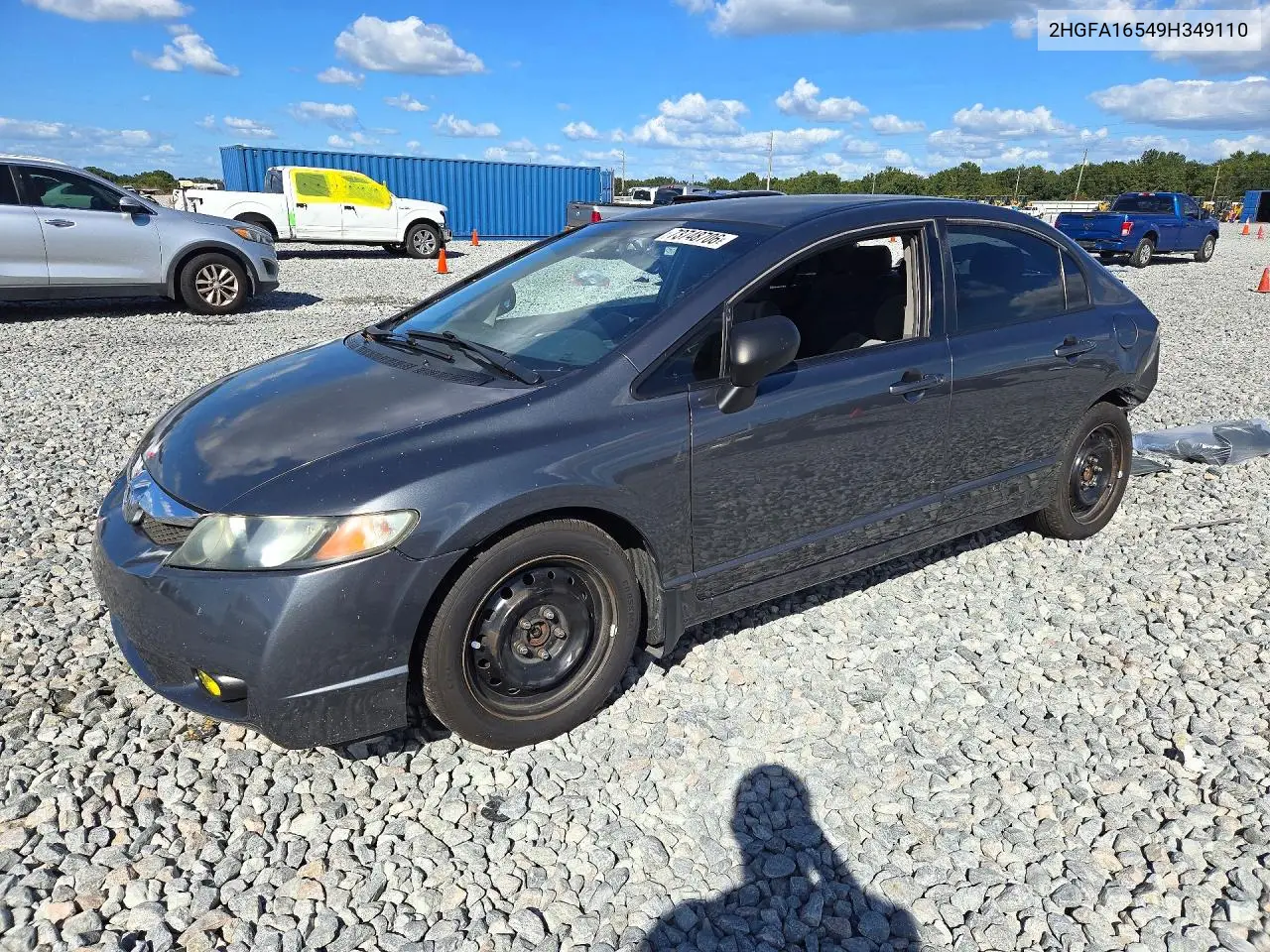 HONDA CIVIC 2009, VIN 2HGFA16549H349110