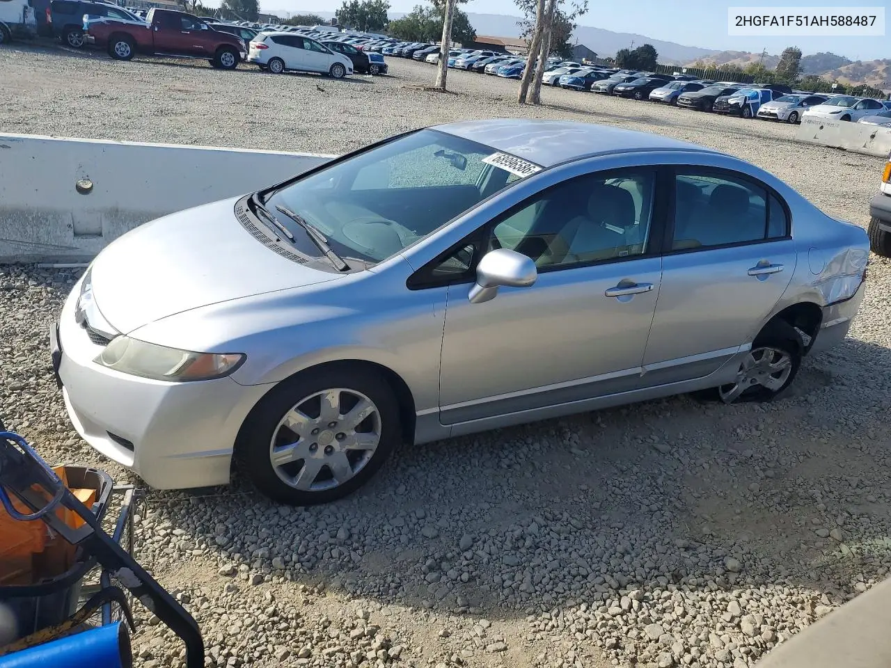 HONDA CIVIC 2010, VIN 2HGFA1F51AH588487