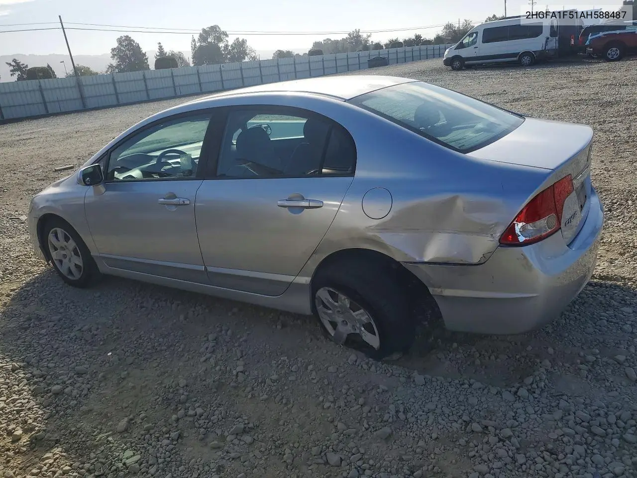 2010 HONDA CIVIC VIN 2HGFA1F51AH588487 — фото 2