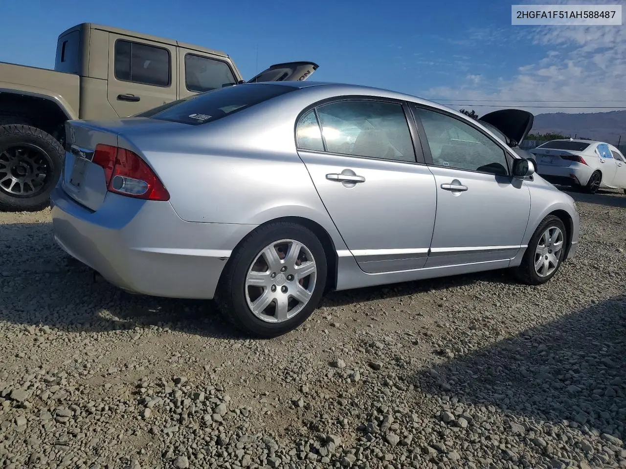2010 HONDA CIVIC VIN 2HGFA1F51AH588487 — фото 3