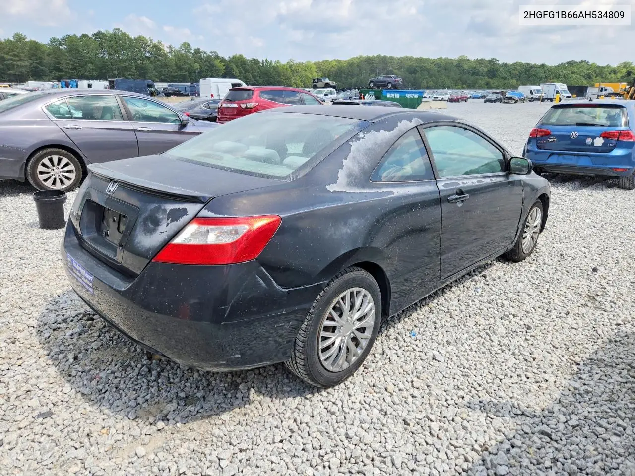 2010 HONDA CIVIC VIN 2HGFG1B66AH534809 — фото 3
