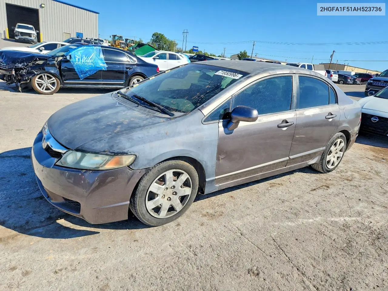 HONDA CIVIC 2010, VIN 2HGFA1F51AH523736