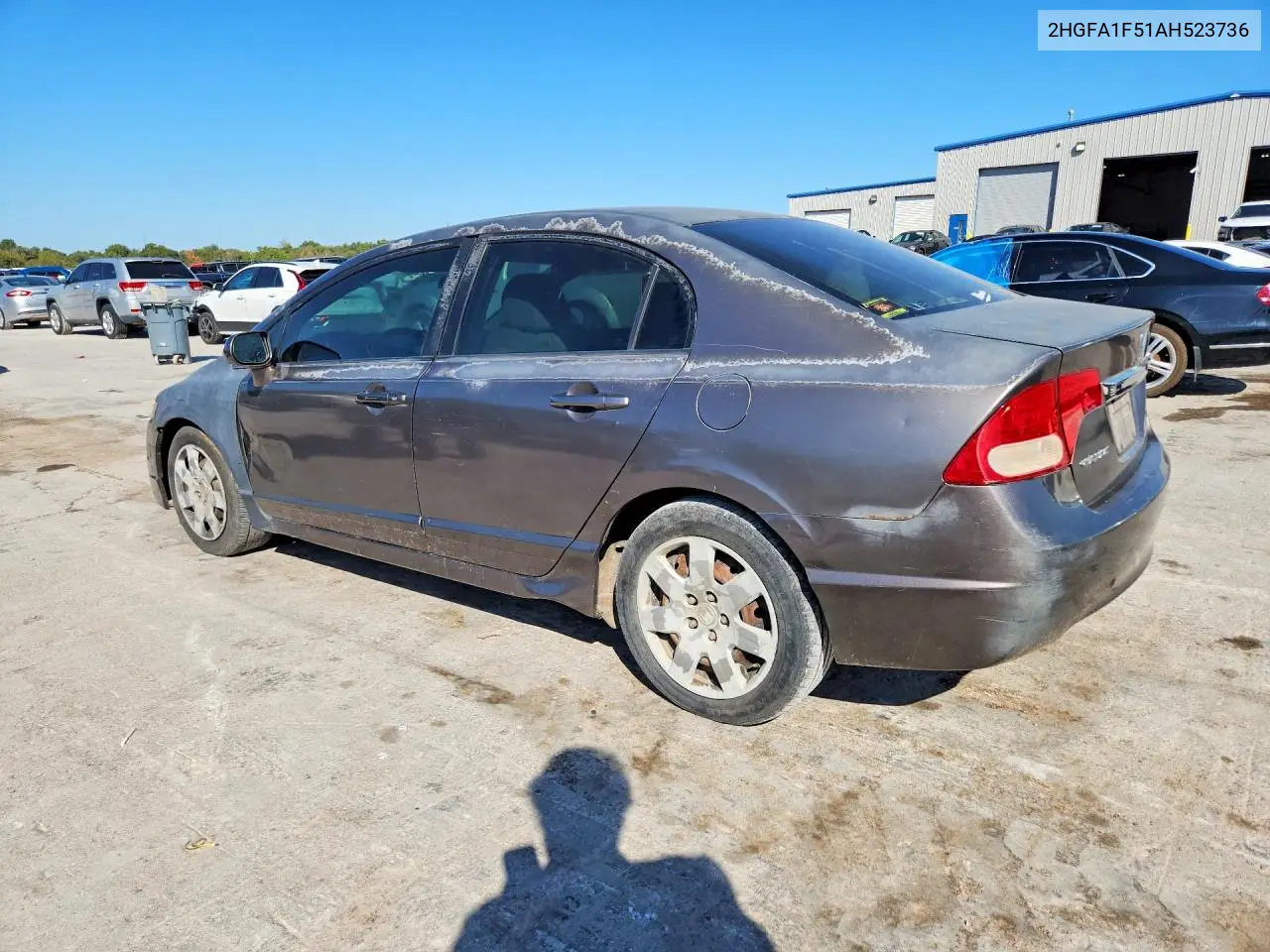2010 HONDA CIVIC VIN 2HGFA1F51AH523736 — фото 2