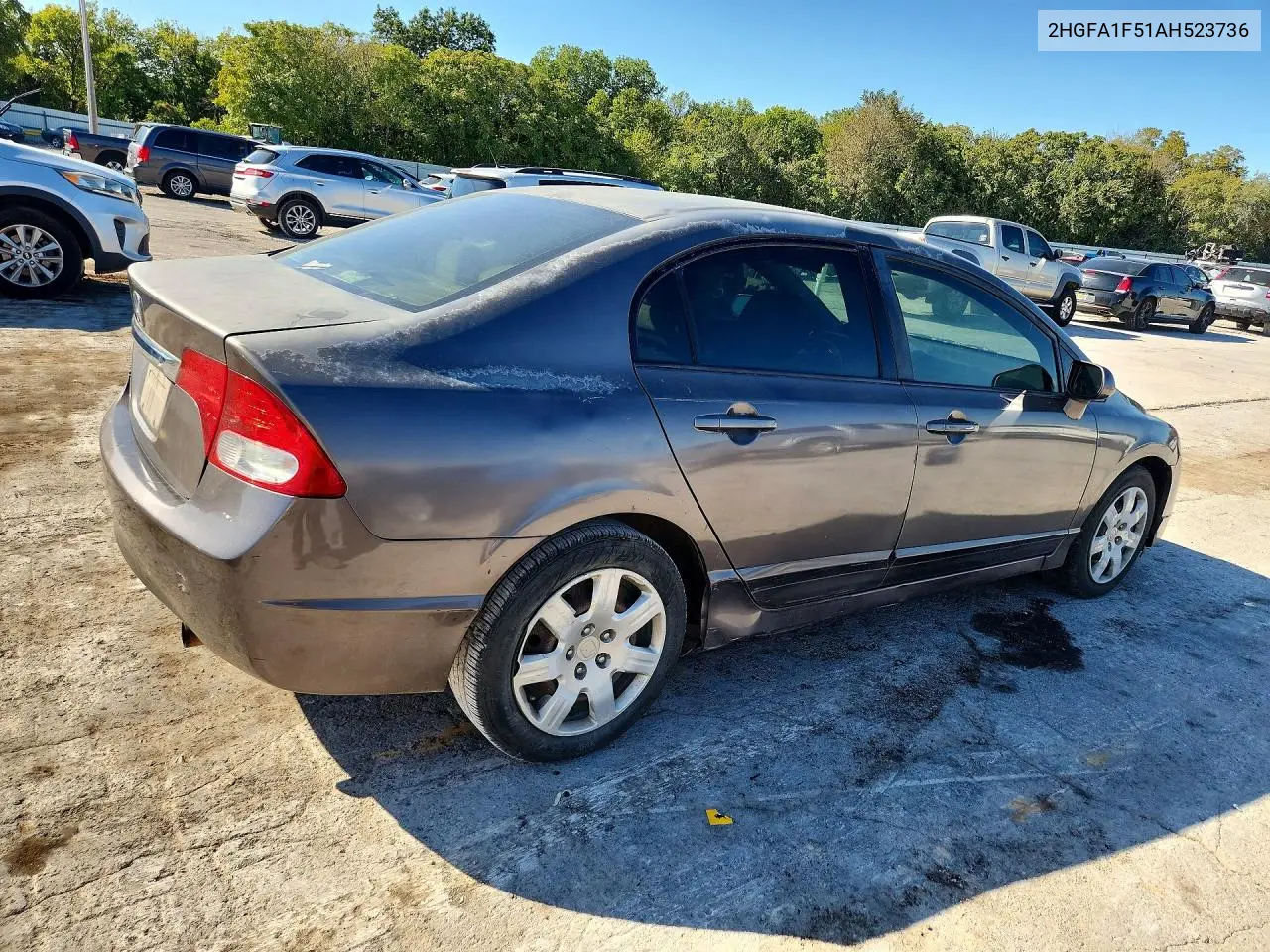 2010 HONDA CIVIC VIN 2HGFA1F51AH523736 — фото 3