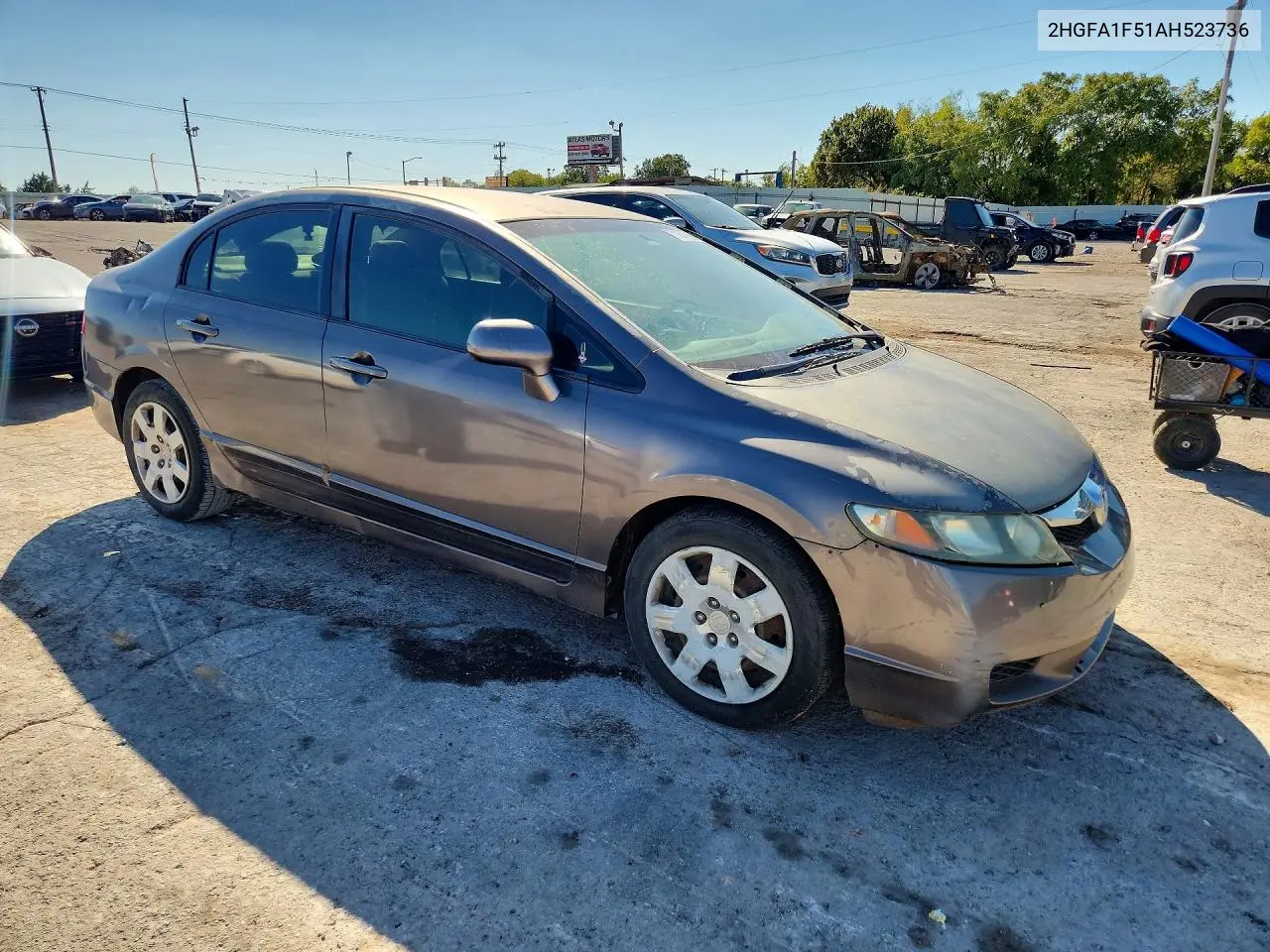 2010 HONDA CIVIC VIN 2HGFA1F51AH523736 — фото 4