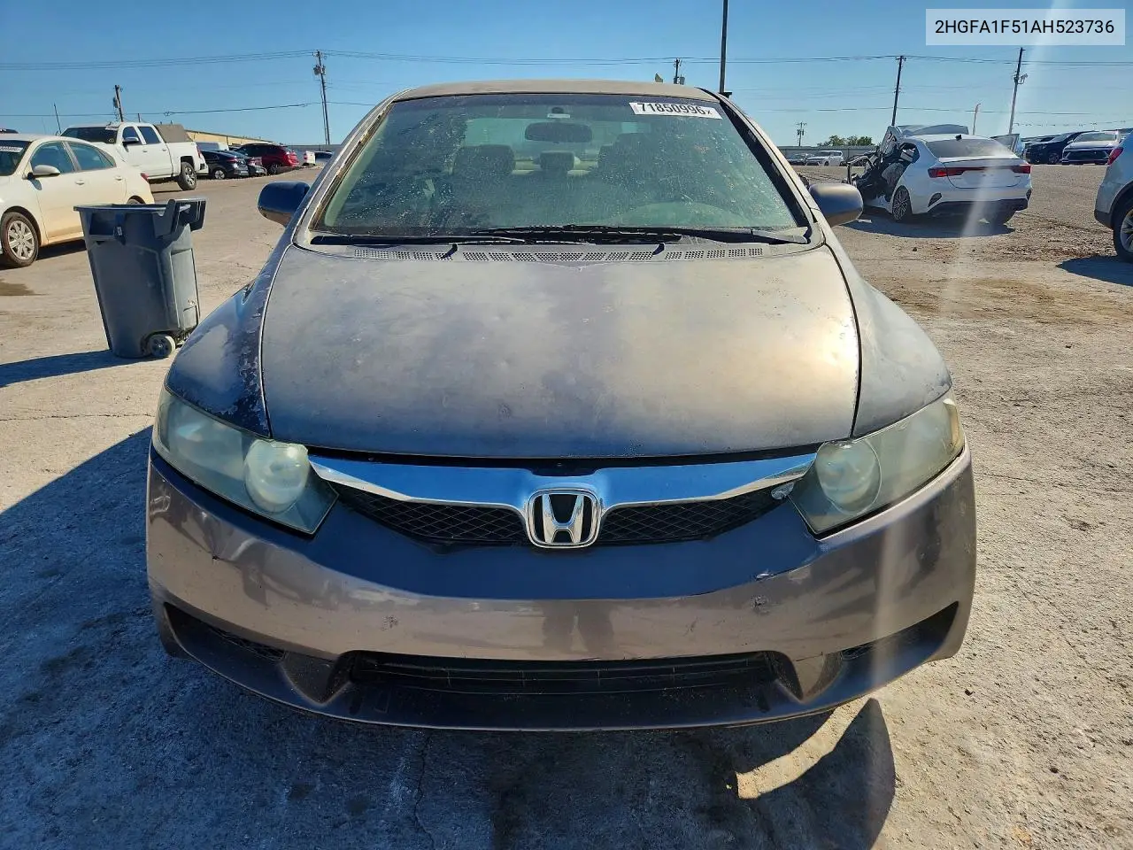 2010 HONDA CIVIC VIN 2HGFA1F51AH523736 — фото 5