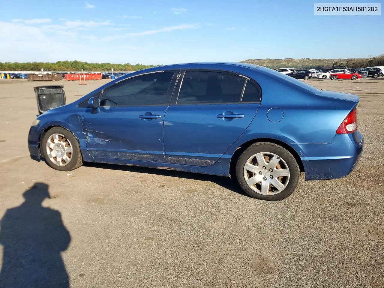 2010 HONDA CIVIC VIN 2HGFA1F53AH581282 — фото 2