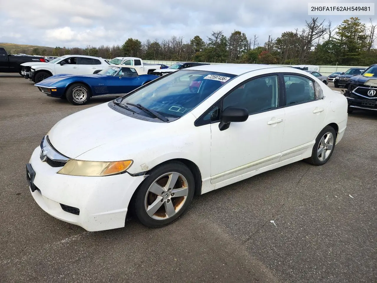 HONDA CIVIC 2010, VIN 2HGFA1F62AH549481