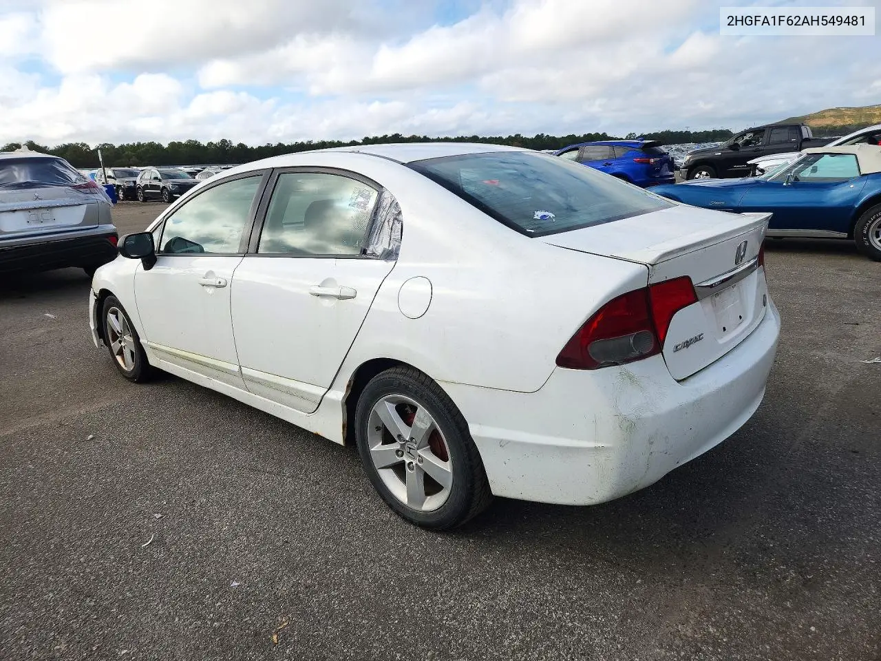2010 HONDA CIVIC VIN 2HGFA1F62AH549481 — фото 2