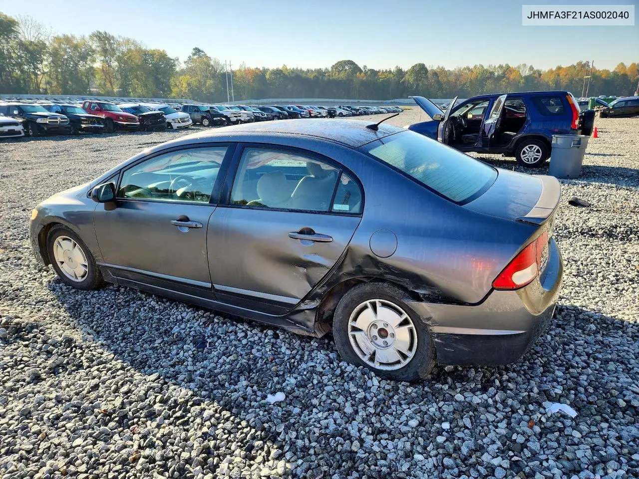 2010 HONDA CIVIC VIN JHMFA3F21AS002040 — фото 2